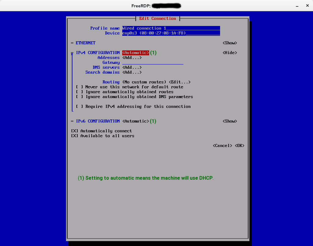 Example of DHCP configuration both for IPv4 and IPv6